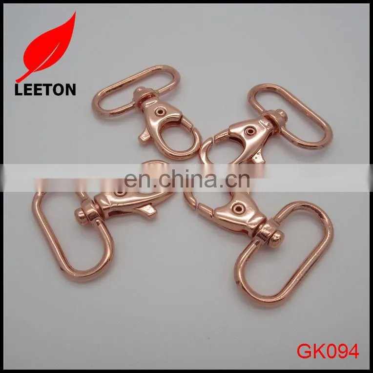 Factory supply shiny rose gold snap hook for handbag