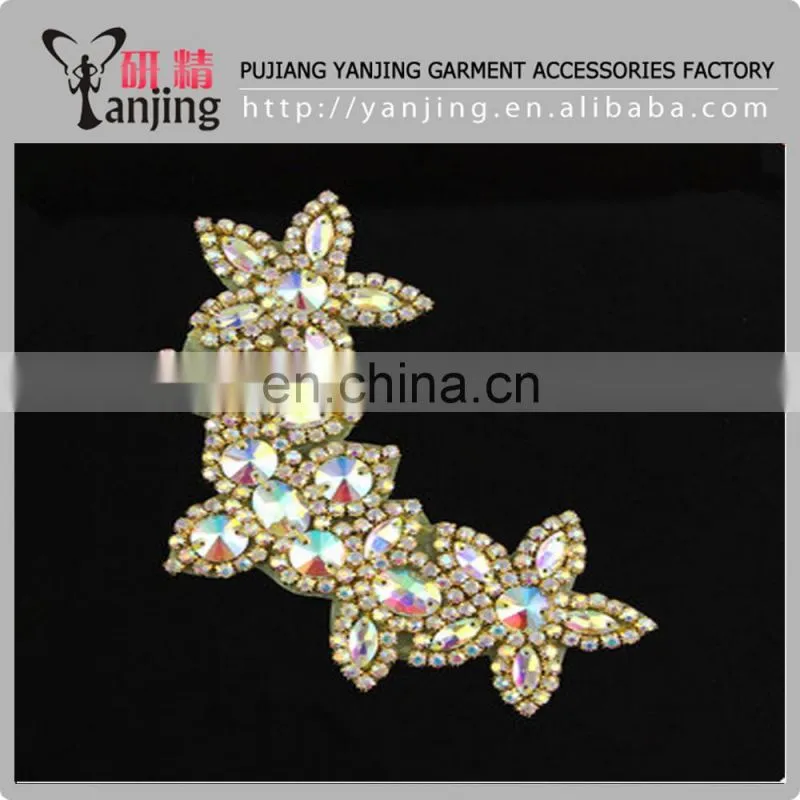 Professional Factory Rhinestone bridal Applique crystal Sash Bridal Applique pearl Wedding trim bead