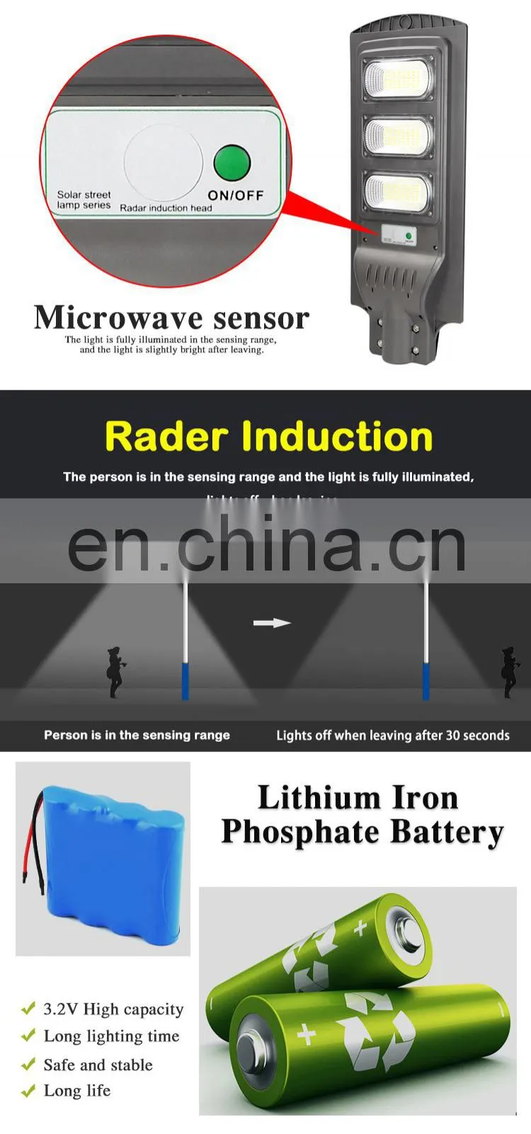 outdoor led solar panel street lamp 20w 40w 60 w LED all in one solar led garden street light with pole