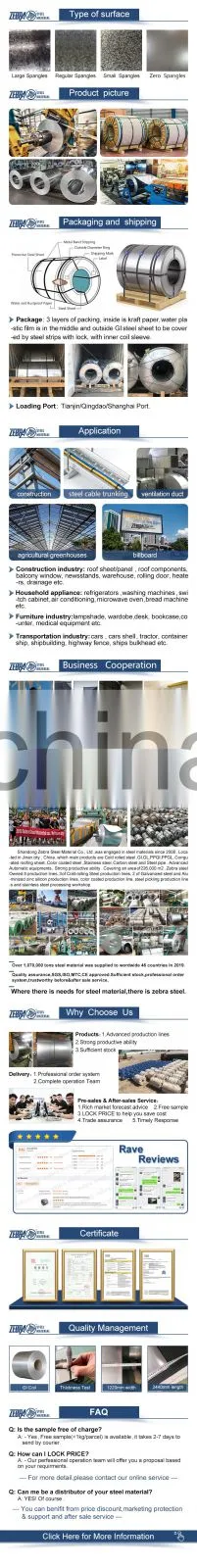Galvanized Steel Coil Iron Sheets In Coil GI Steel Coated Metal Coil