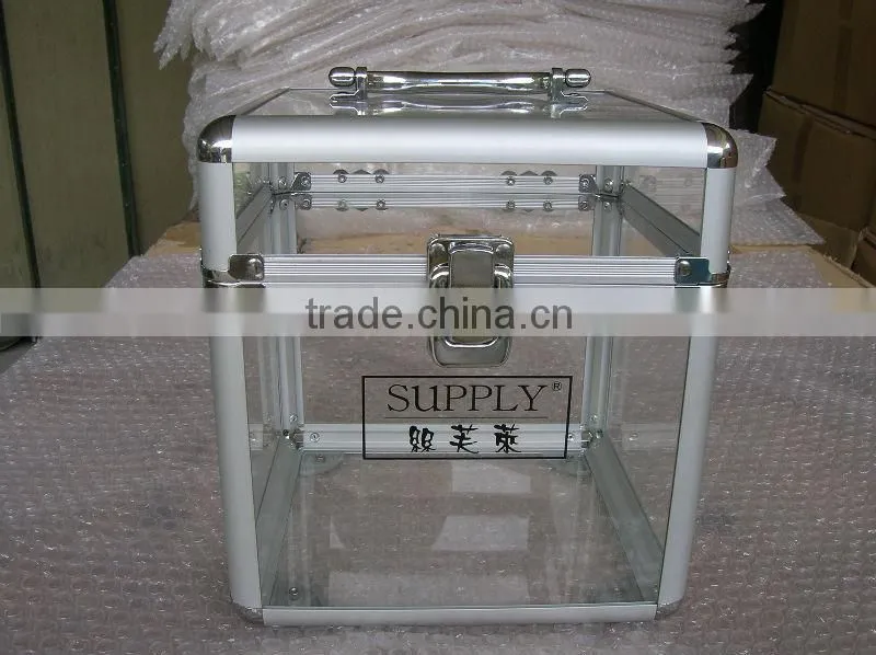 2015 Aluminum acryl case with logo print zise 240*170*120MM