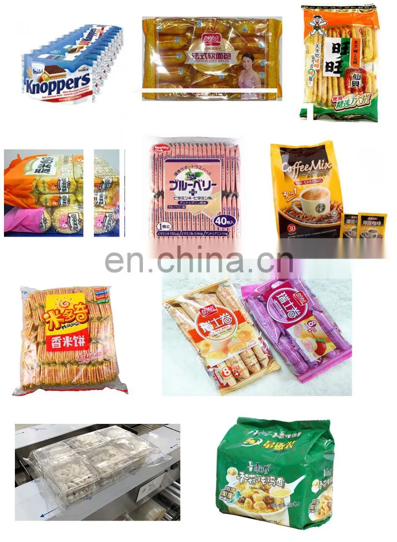 Automatic Fried Instant Noodles Cakes Buns Horizontal Pillow Pack Packaging Machinery Multipack Packing Machine Sealing Machines