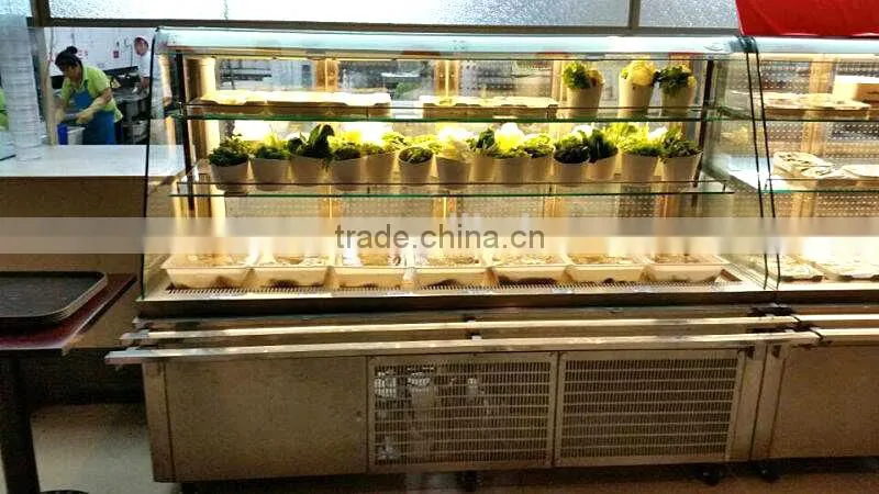 APEX restaurant air cooled showcase hot pot chafing dish refrigerated order dishes display cabinet