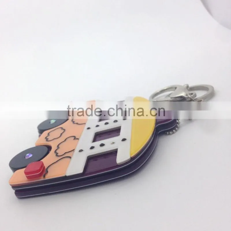 Acrylic cutie miniature bus Keychain