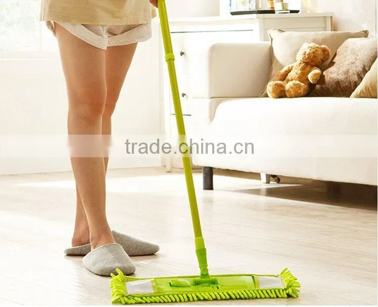 Telescopic microfiber cleaning magic flat mop
