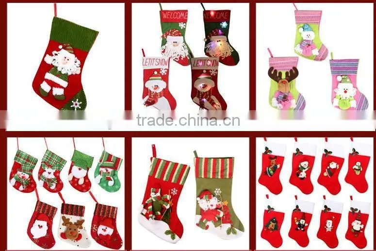kids christmas decorations sock animal plush christmas sock /New design animal shaped plush christmas socks for 2015