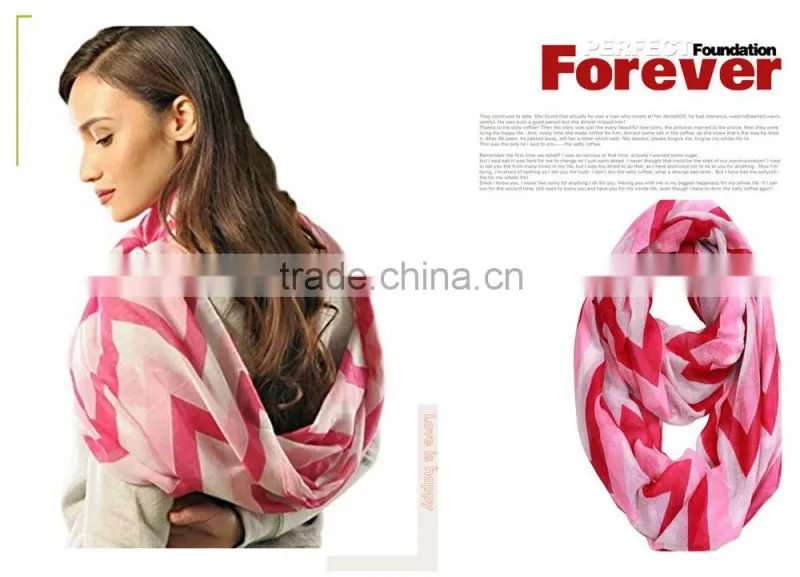 America and Canada Hot Fashion Popular Series Ladies Waved Neck Warmer Infinity Scarf