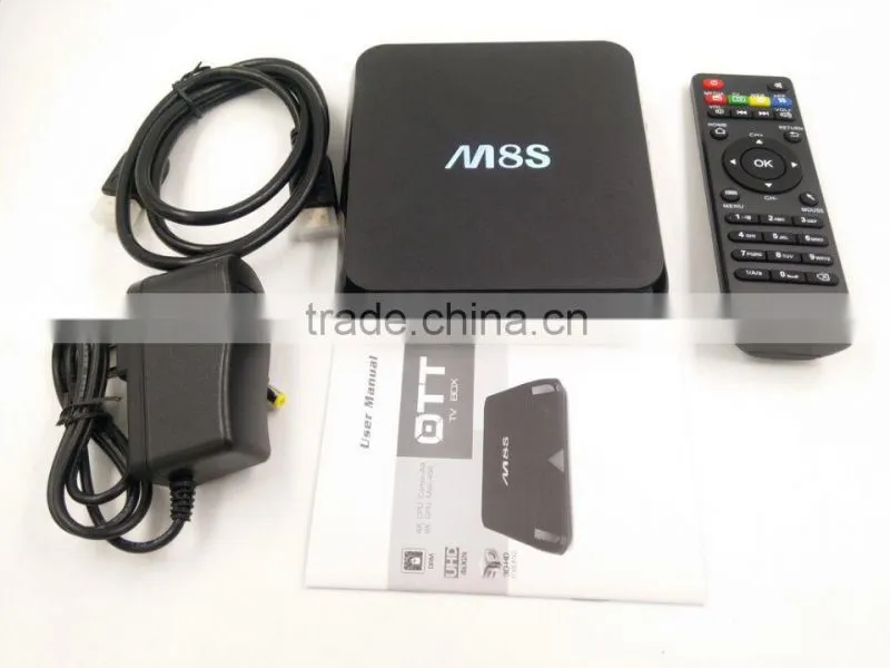 Android TV BOX Amlogic S812 Quad Core Transpeed M8S 2.4G/5G AP6330 4K Android 4.4.2 H.265 Miracast 2G 8G XBMC Kodi fully loaded
