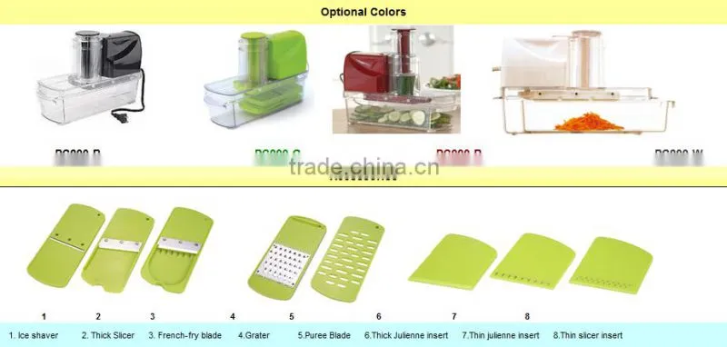 30W Electric Mandoline Slicer Multi-function Food Processor With 8 Accessories FP-106