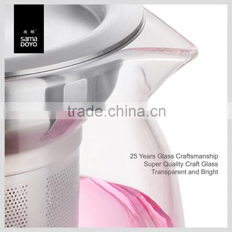 2015 New Arrival! Handblown Glass Teapot, Transparent Glass Teapot, Teapot With Warmer