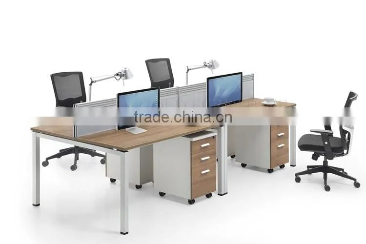 Modern wooden office workstation,4 person work bench (SZ-WSB371)