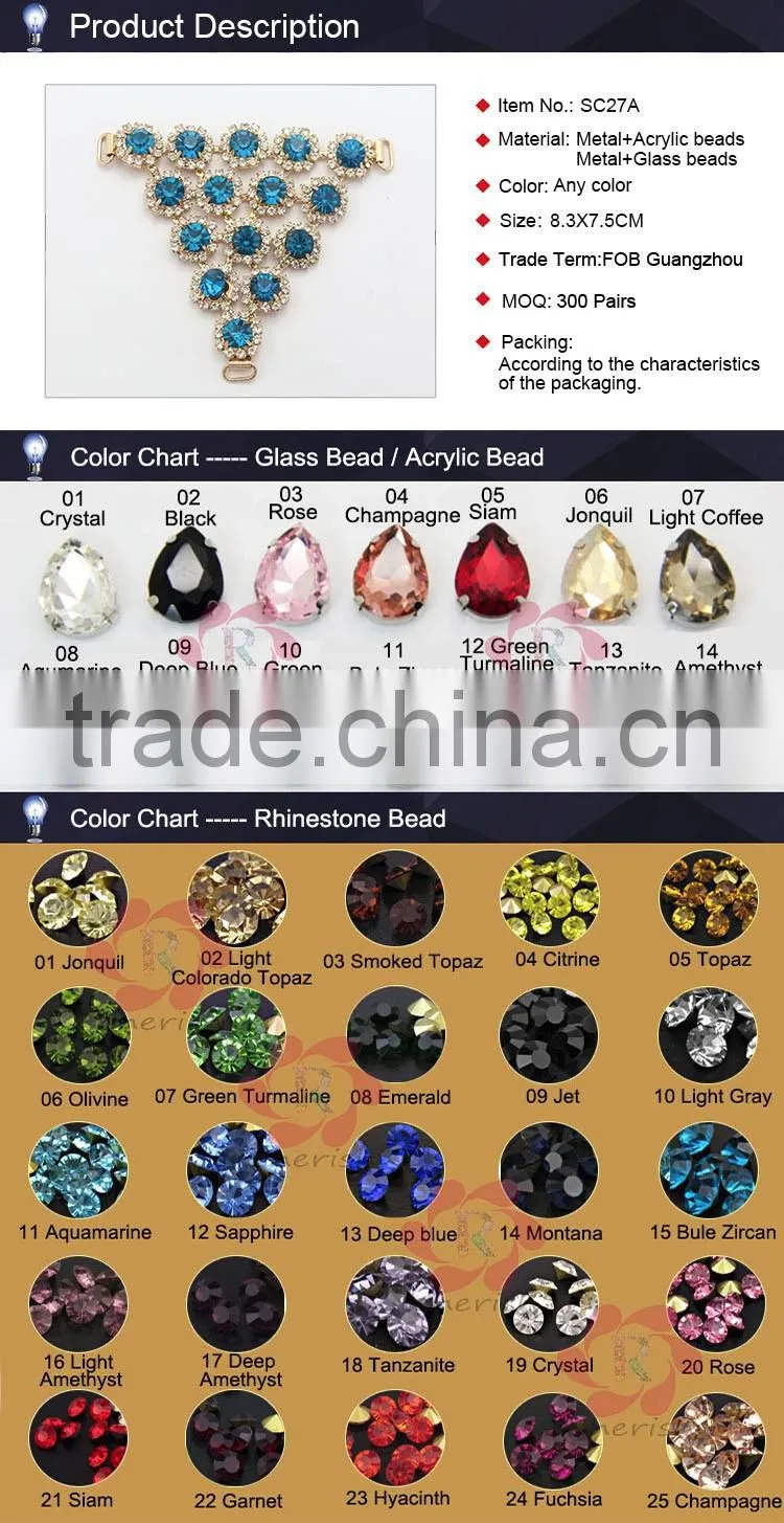 Fashion T Shape Rhinestone Shoe Ornaments with blue eyes