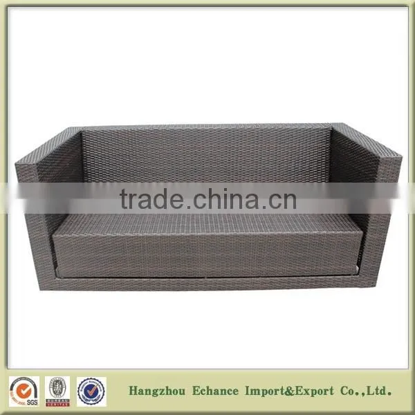 Fashion Outdoor Garden Furniture Brown and black Rattan folding sofa bed with cushion-FN4003