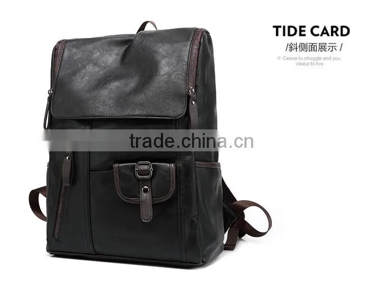 2015 vintage mens leather laptop bag backpack