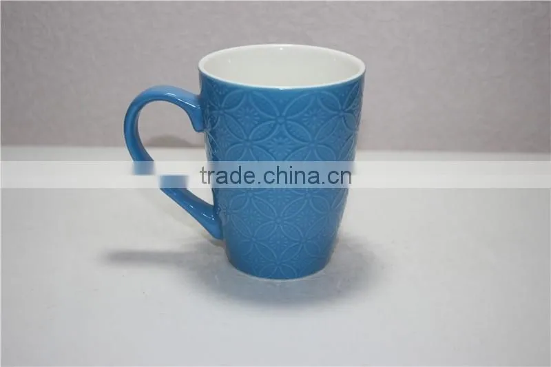 Normal shape Yellow colour 13 oz ceramic coffee mug