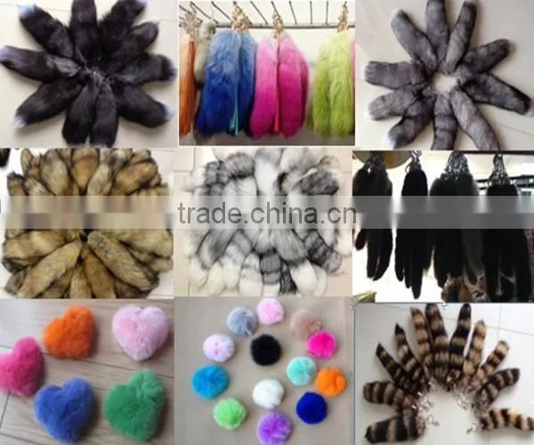 Fluffy Fox Fur Pompons in Factory Wholesale Price