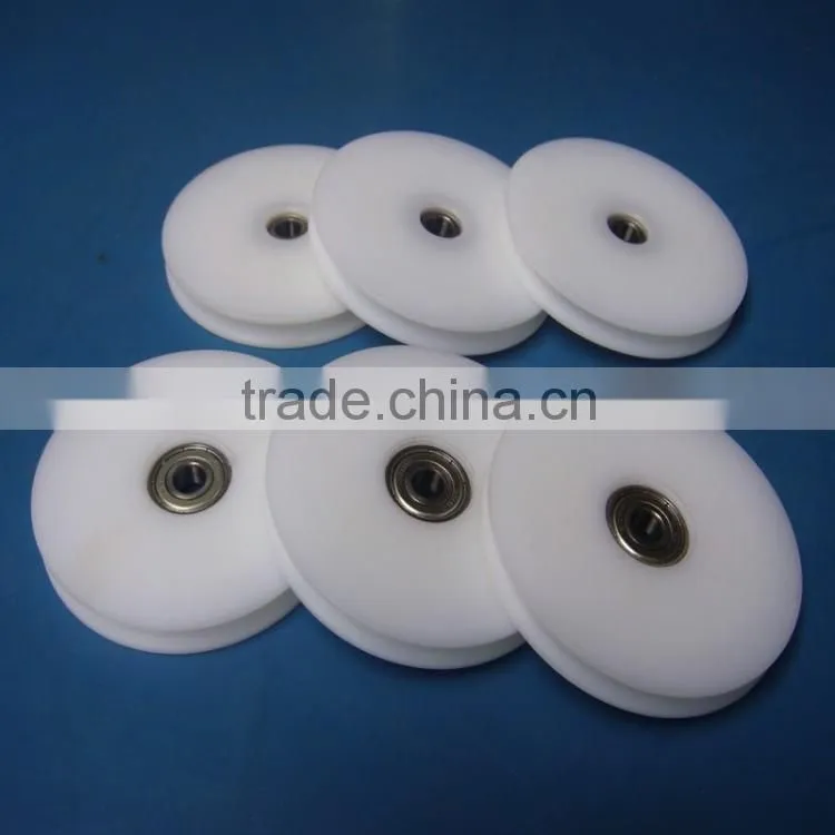 Guangzhou custom size material cnc machined nylon plastics pulley manufacturer