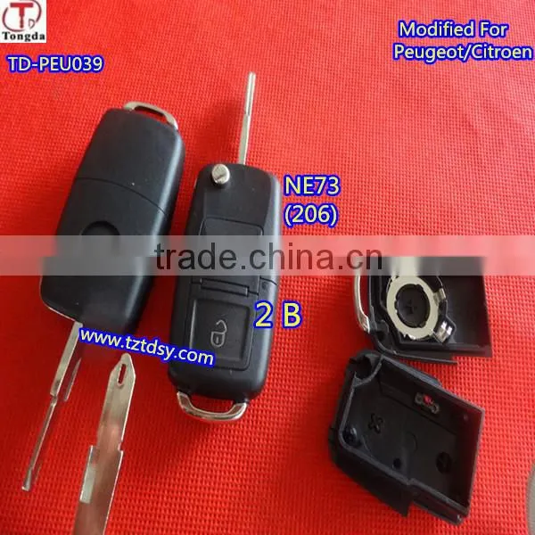 Tongda car key TD-PEU042 KEY.no logo , high qualty 2 button SX9 key for peugeot with big holes