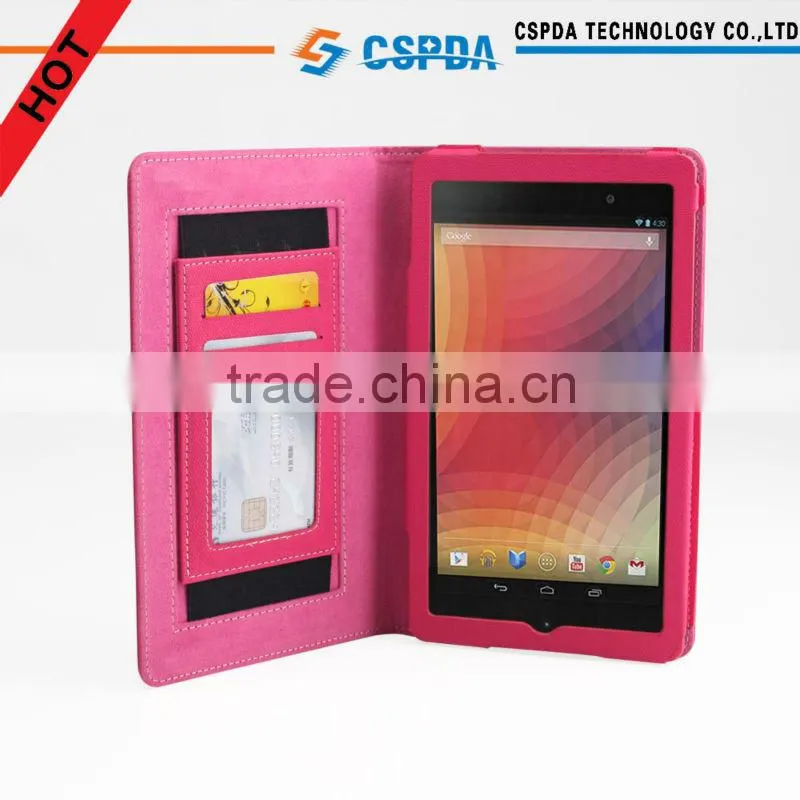 Full protective book style pu leather case for Google The New Nexus 7 2 FHD