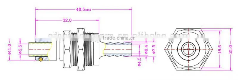 1/4" POM/EPDM Plastic disconnector ILD1604PH Male