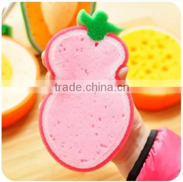 J195 4types Fruit Sponge Cleaning Cloth sponge scouring pad