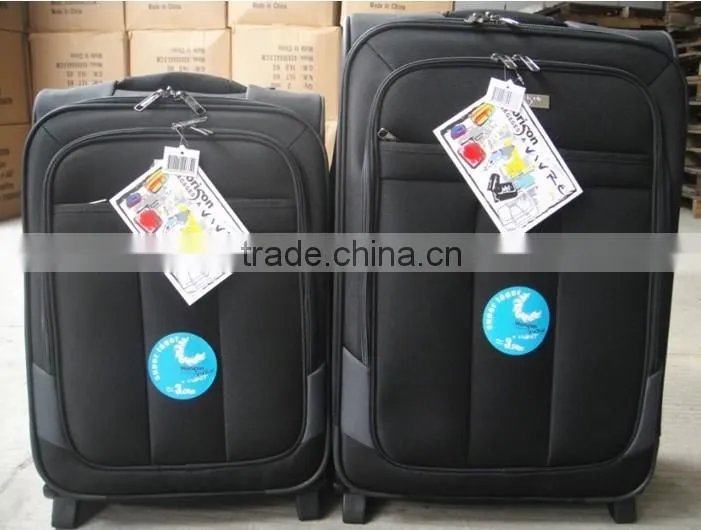3pcs build in 2 wheels trolley luggage yiwu