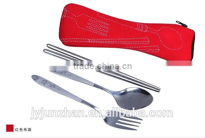 Direct factory Flatware spoon chopsticks with water-proof cloth bag packing