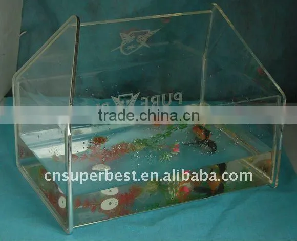 acrylic aquarium fish tank with logo printing