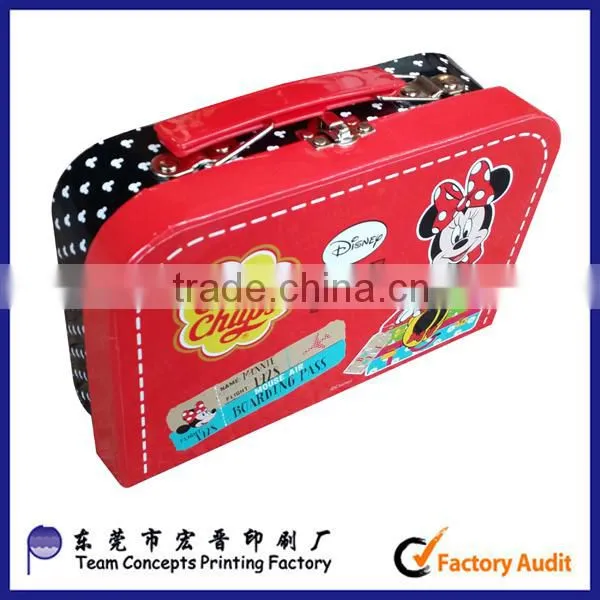 Custom promotion children paper suitcase box luggage box