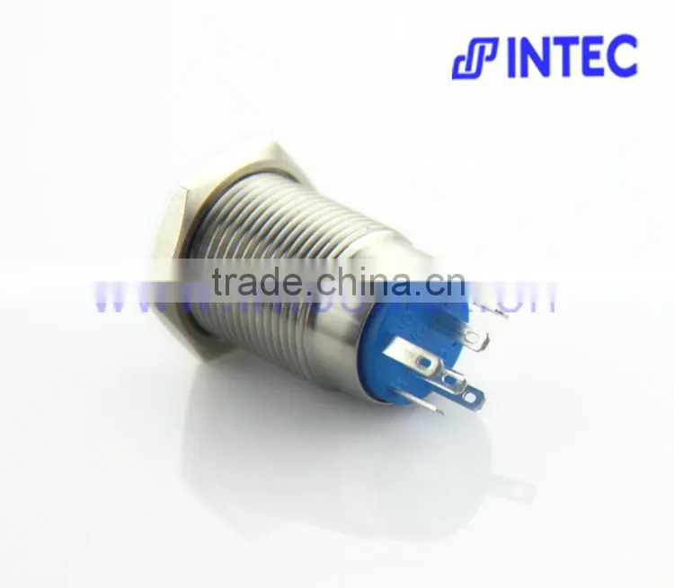 16mm metal switch, LED and latch metal switch, with the character of Power symbol lamp switch