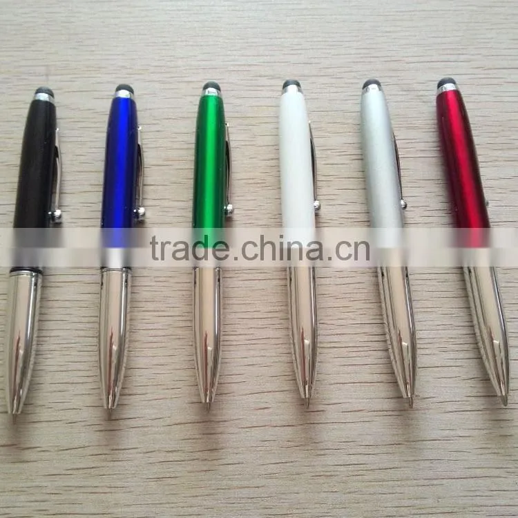 Wholesale 3 in 1 combination Led pen stylus touch screen ball pen