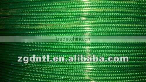 PVC coated Galvanized 1x7,7x7,1x19,6x36,7x19,1x37,7x37 steel wire rope With Dia 2mm,6mm,8mm,10mm,12mm