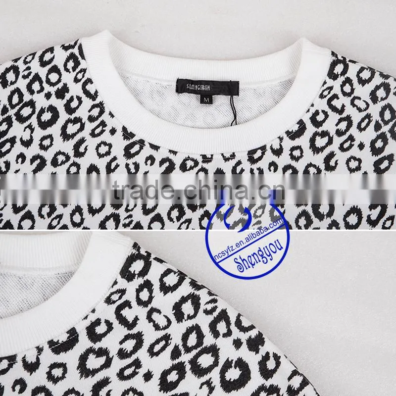 2015 high quality fashion custom womens full printed sweatshirts