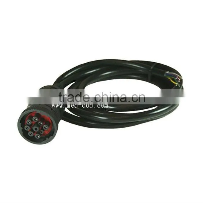 OBD2 Cable, J1939 (9pin) to Open End, 6ft, 9 pins wired