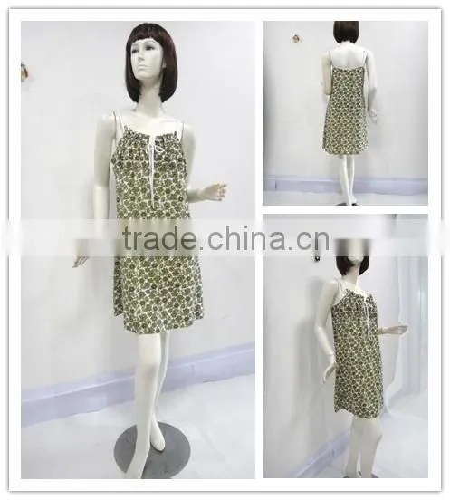 Pure and fresh and rural wind harness nightgown women