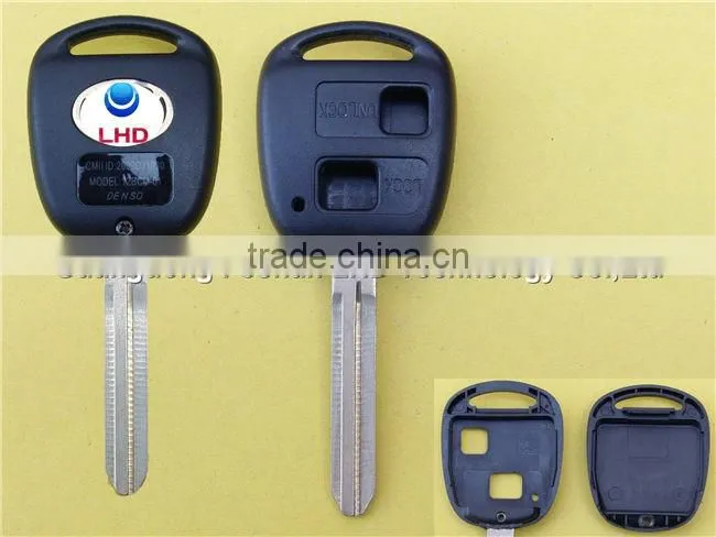 Big Discount Toyota 2 button remote key blank case with metal logo