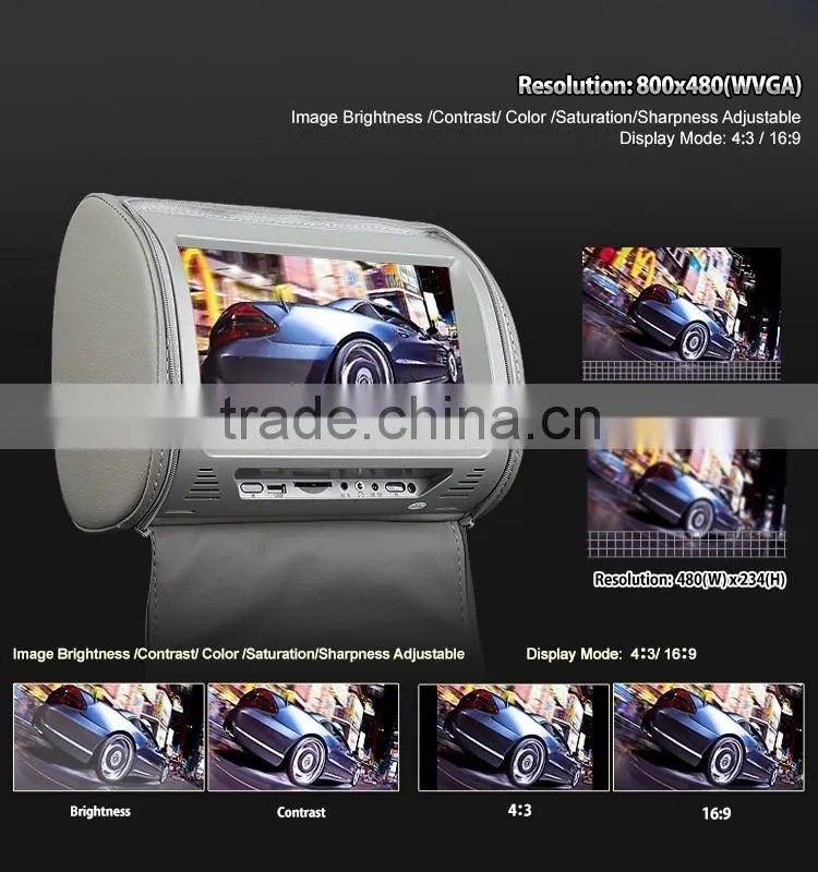 EONON L0291 9" HD Car Headrest Monitor with Built in DVD (Gray Color)
