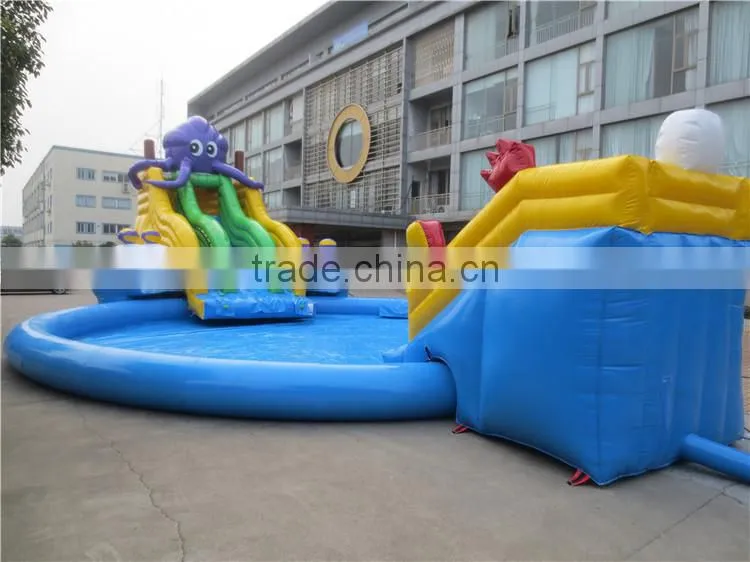 Lanqu inflatable water park with Pool and Slide