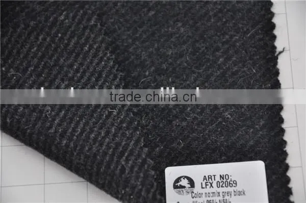 Wholesale high quality twill wool nylon woolen tweed pattern fabric
