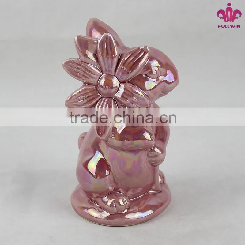 Peal glazed Ceramic Rabbit Decoration for Easter Day