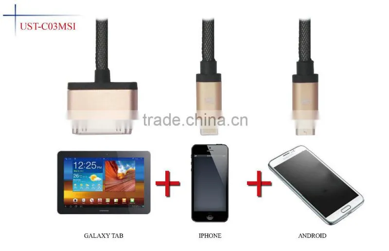 All in one date/charge cable for Sam sung,micro USB,Iphone6 data cable