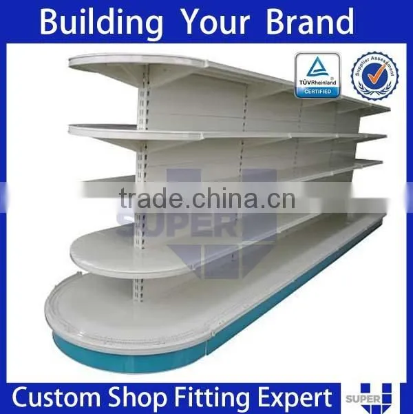 MDF and metal supermarket shelves gondola boat