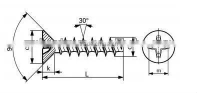 Cross recessed csk head Euro screws