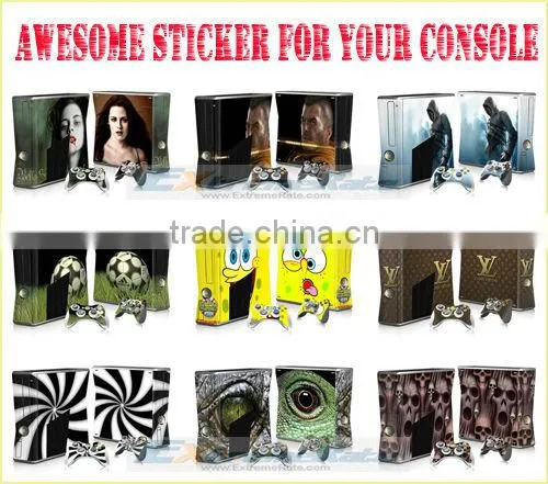 For Xbox 360 Slim Console Controller Vinyl Decal + 2 New Controller Skins For Xbox 360 Controller Skin