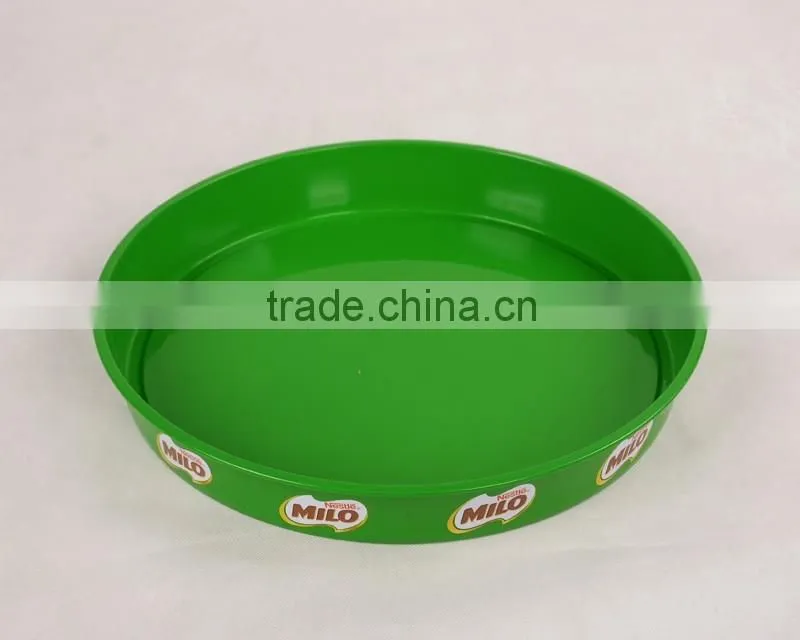 customized factory price Round bar serving tin tray, round metal tin trays,