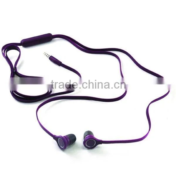 Flat Cable Earphone With Remote For SamSung S4