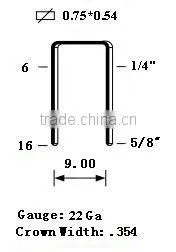 22GA Fine Wire furniture staples 71 series 12mm galvanized steel staples