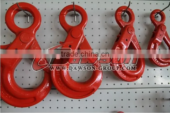 G80 alloy eye self-locking safety hook made in China/1.12-15T alloy hook