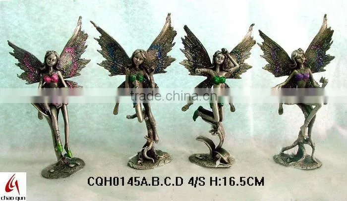 2012 metal lovely fairy with unicorn sculpture 0067