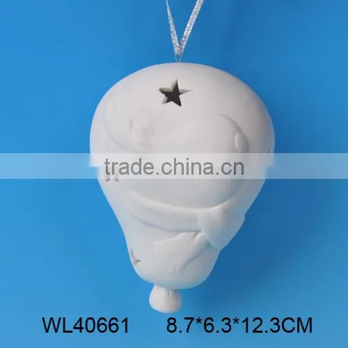 Decorative white porcelain lighted santa claus outdoor christmas decorations with led light